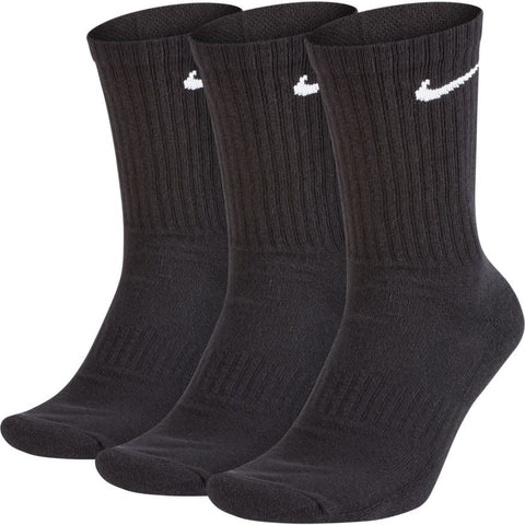 Nike Everyday Cotton Cushioned Crew Socks 3 pack - Black