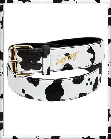 Loosey Loves You (faux) Cow Skin Belt