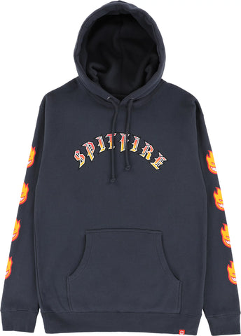 Spitfire Old E Bighead Fill Hoodie - Slate Blue/Gold/Red