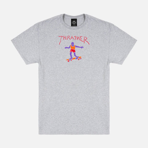 Thrasher Gonz Fill Logo  Tee -Ash Grey