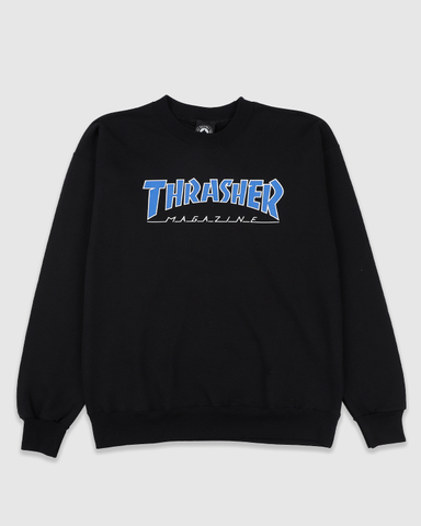 Thrasher Outlined Crew - Black/Blue