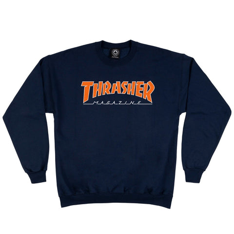 Thrasher Outlined Crew - Navy / Orange