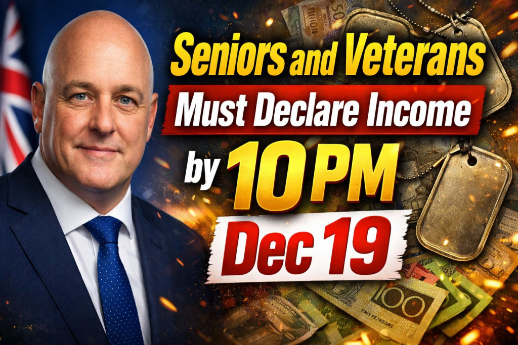 Final Warning Seniors and Veterans Must Declare Income by 10 PM Dec 19