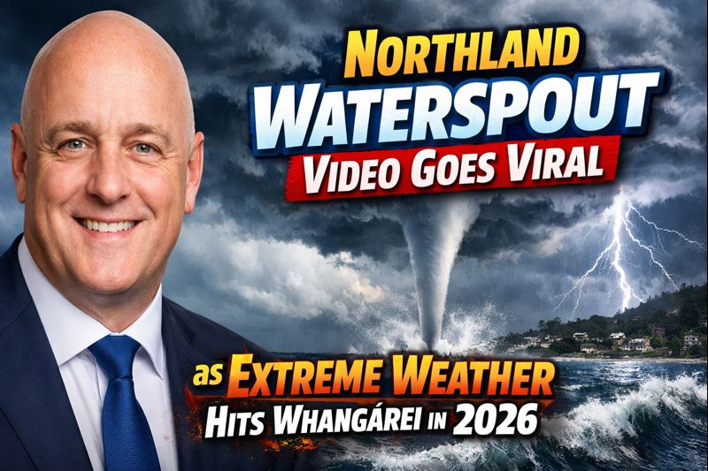 Northland Waterspout Video Goes Viral as Extreme Weather Hits Whangārei in 2026