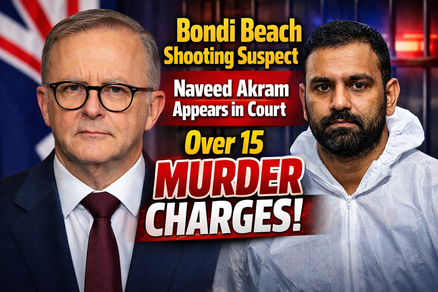 Bondi Beach Shooting Suspect Naveed Akram Appears in Court Over 15 Murder Charges