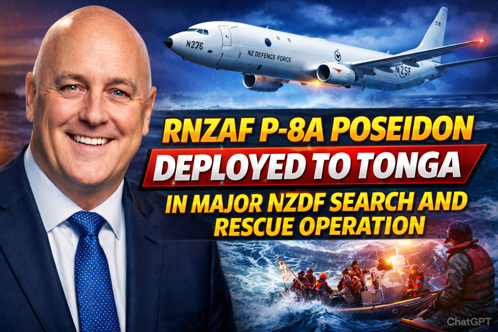 RNZAF P-8A Poseidon Deployed to Tonga in Major NZDF Search and Rescue Operation