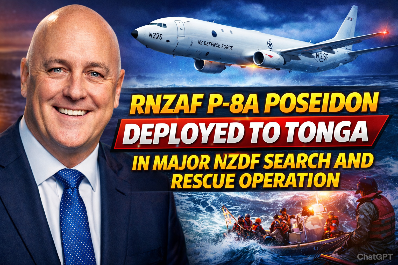 RNZAF P-8A Poseidon Deployed to Tonga in Major NZDF Search and Rescue Operation